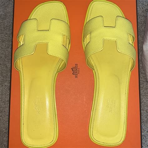 hermes oran sandals yellow